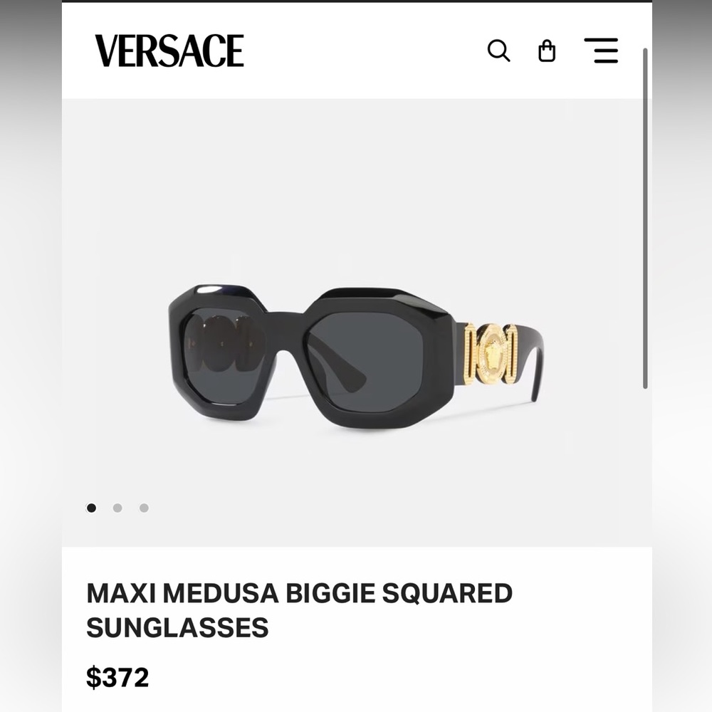 VERSACE Brand New Original MAXI MEDUSA BIGGIE SQUARED SUNGLASSES